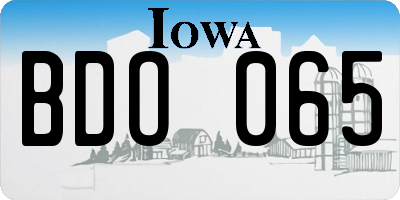 IA license plate BDO065