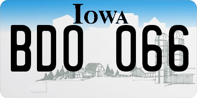 IA license plate BDO066