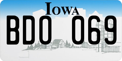 IA license plate BDO069