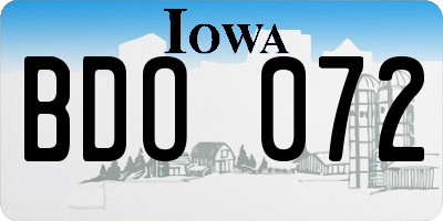 IA license plate BDO072