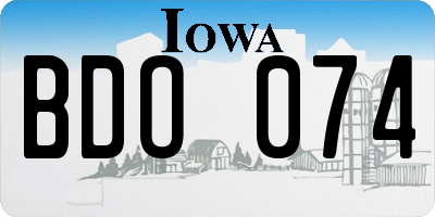 IA license plate BDO074