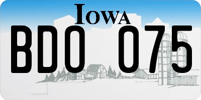 IA license plate BDO075