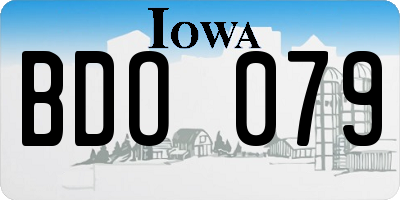 IA license plate BDO079