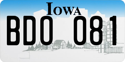IA license plate BDO081