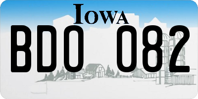 IA license plate BDO082