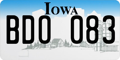 IA license plate BDO083