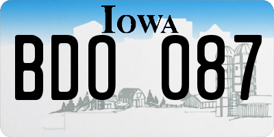 IA license plate BDO087