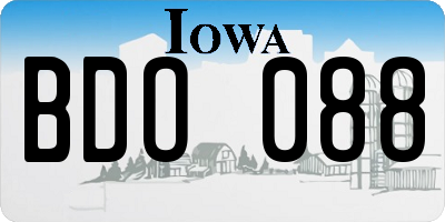 IA license plate BDO088