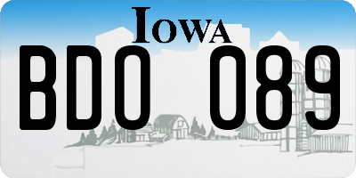 IA license plate BDO089
