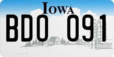 IA license plate BDO091