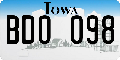 IA license plate BDO098