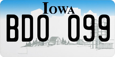 IA license plate BDO099