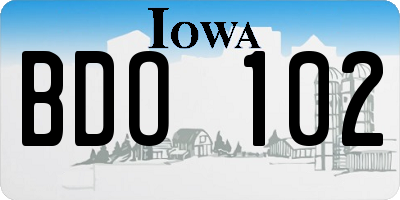 IA license plate BDO102