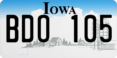 IA license plate BDO105