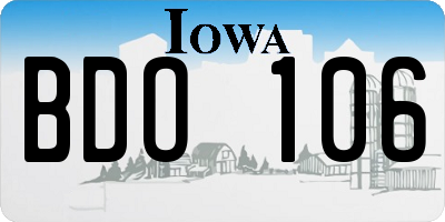 IA license plate BDO106