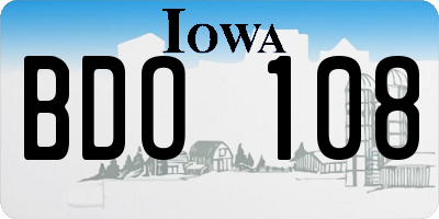 IA license plate BDO108