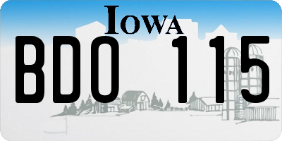 IA license plate BDO115