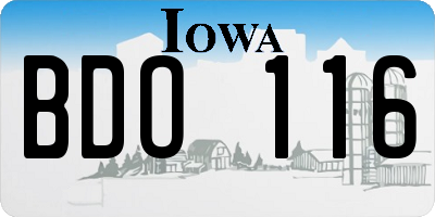 IA license plate BDO116