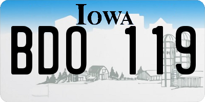 IA license plate BDO119