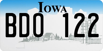 IA license plate BDO122