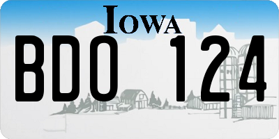 IA license plate BDO124