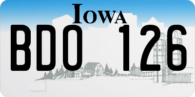 IA license plate BDO126