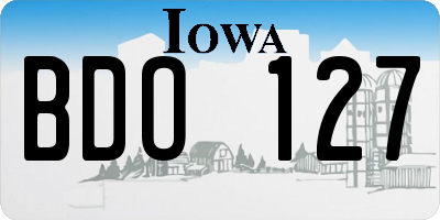 IA license plate BDO127