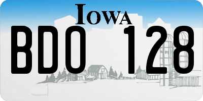 IA license plate BDO128