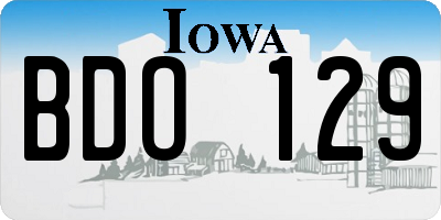IA license plate BDO129