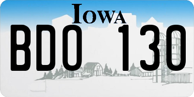 IA license plate BDO130