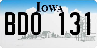 IA license plate BDO131