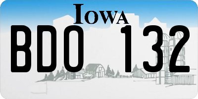 IA license plate BDO132