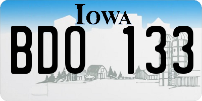 IA license plate BDO133