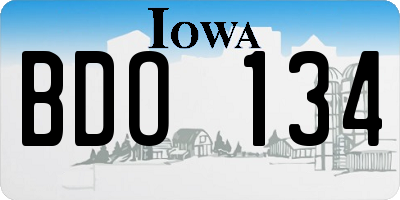 IA license plate BDO134