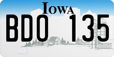 IA license plate BDO135