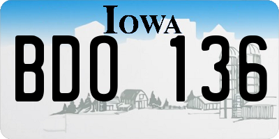 IA license plate BDO136