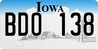 IA license plate BDO138