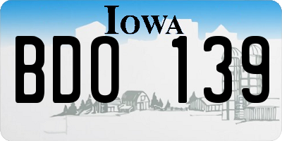 IA license plate BDO139