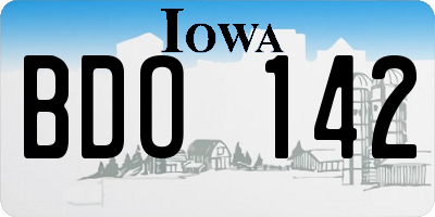 IA license plate BDO142