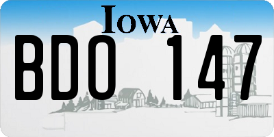 IA license plate BDO147