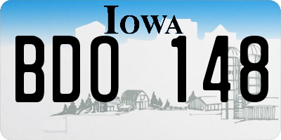 IA license plate BDO148
