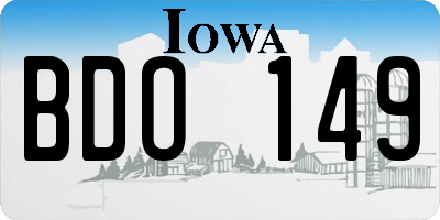 IA license plate BDO149