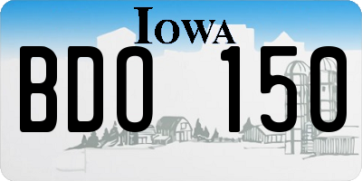 IA license plate BDO150