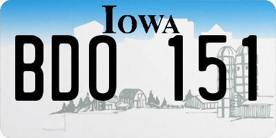 IA license plate BDO151