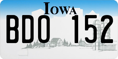 IA license plate BDO152