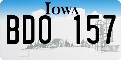 IA license plate BDO157