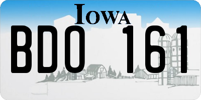 IA license plate BDO161
