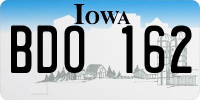 IA license plate BDO162