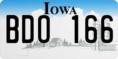IA license plate BDO166