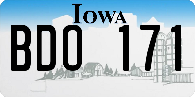 IA license plate BDO171